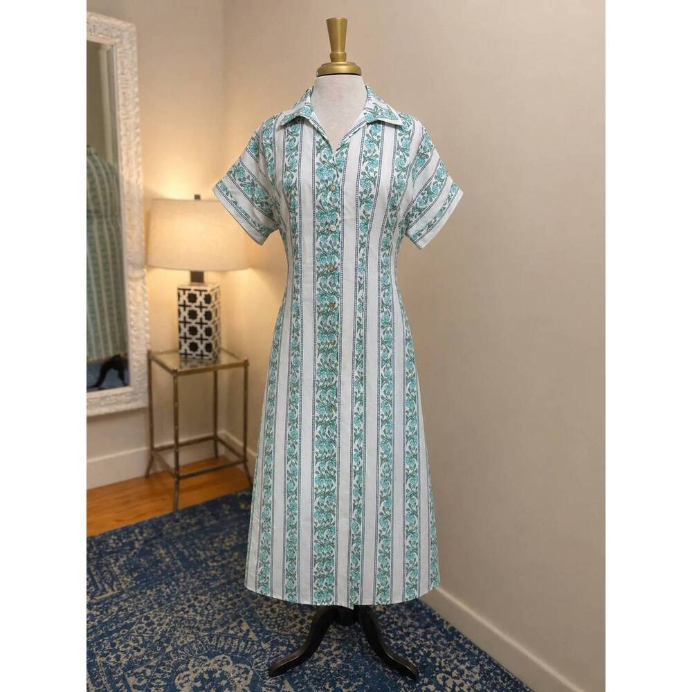 NEW THML coastal garden midi dress in white/ green - Picture 3 of 3